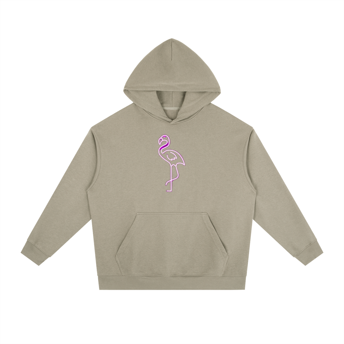 SNOW & CO PINK FLAMINGO Heavyweight Hoodie